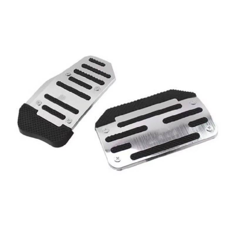 Pedalkappen Universal Aluminium Automatikgetriebe Auto Pedal Abdeckung Bremse Kraftstoff Gas Fuß Pad Set Kit Pedale Anti-Rutsch-Werkzeuge Auto Pedal Abdeckung(Automatic Silver Set) von IUKMRT