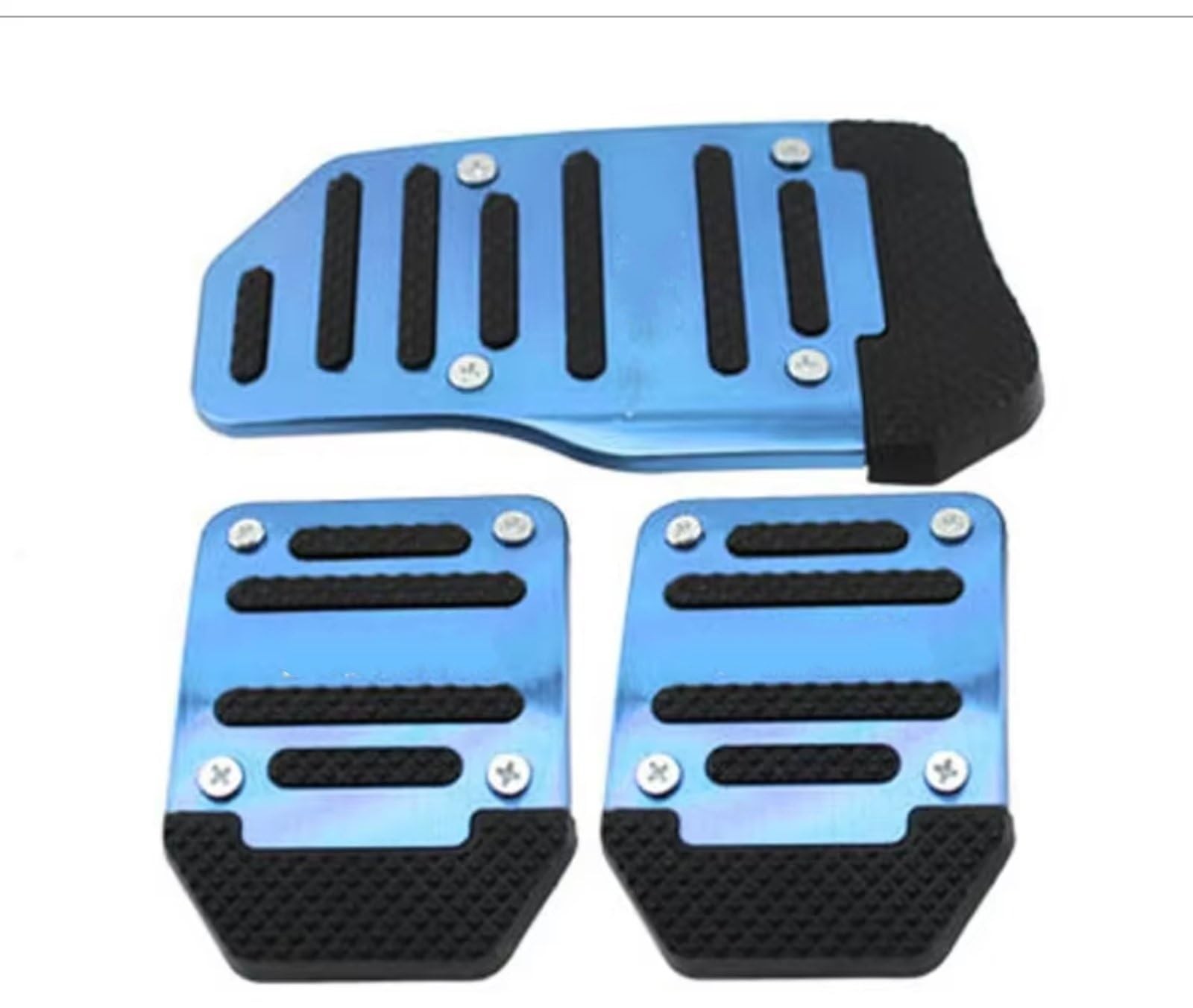 Pedalkappen Universal Aluminium Automatikgetriebe Auto Pedal Abdeckung Bremse Kraftstoff Gas Fuß Pad Set Kit Pedale Anti-Rutsch-Werkzeuge Auto Pedal Abdeckung(Manual Blue Set) von IUKMRT