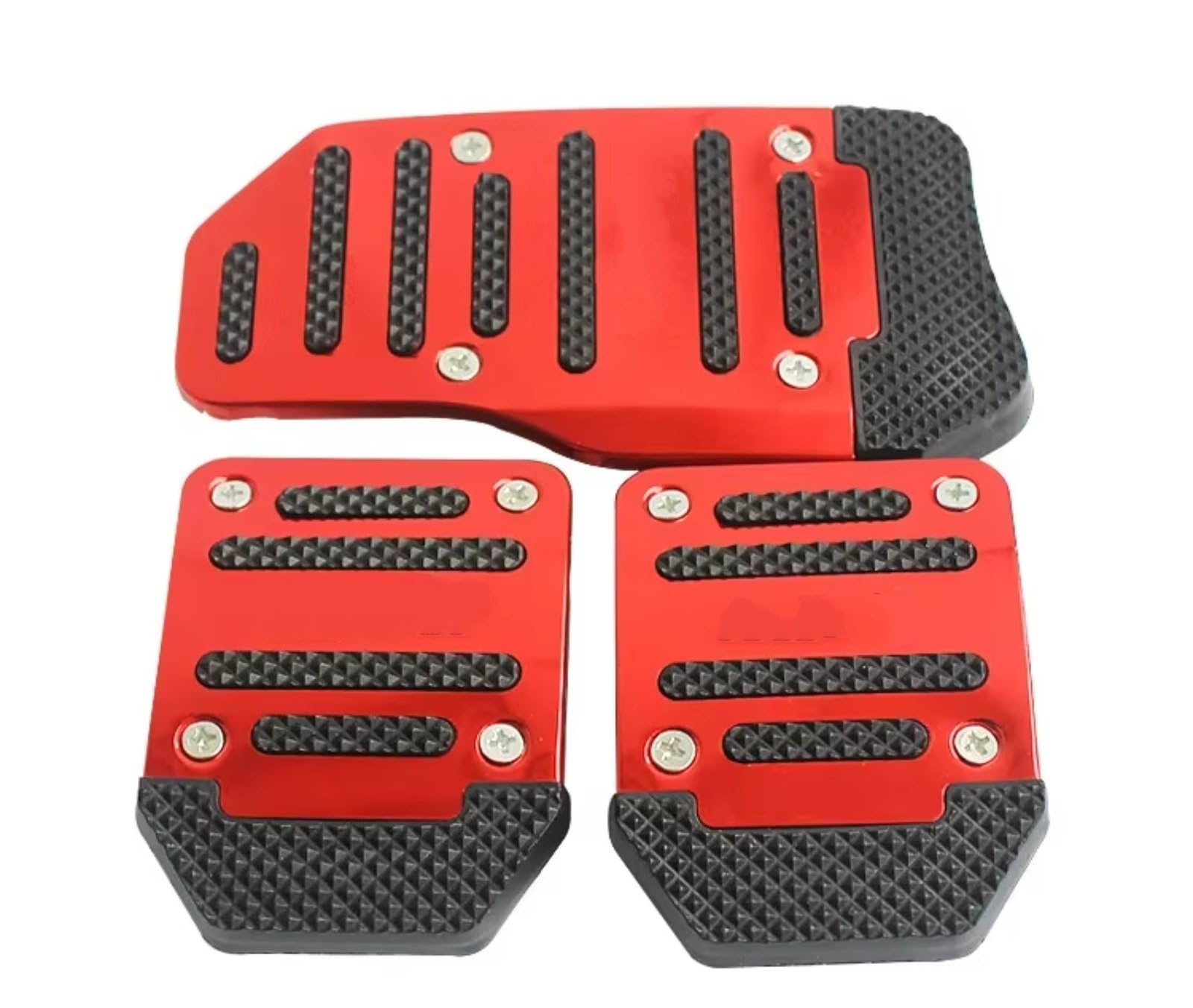 Pedalkappen Universal Aluminium Automatikgetriebe Auto Pedal Abdeckung Bremse Kraftstoff Gas Fuß Pad Set Kit Pedale Anti-Rutsch-Werkzeuge Auto Pedal Abdeckung(Manual Red Set) von IUKMRT