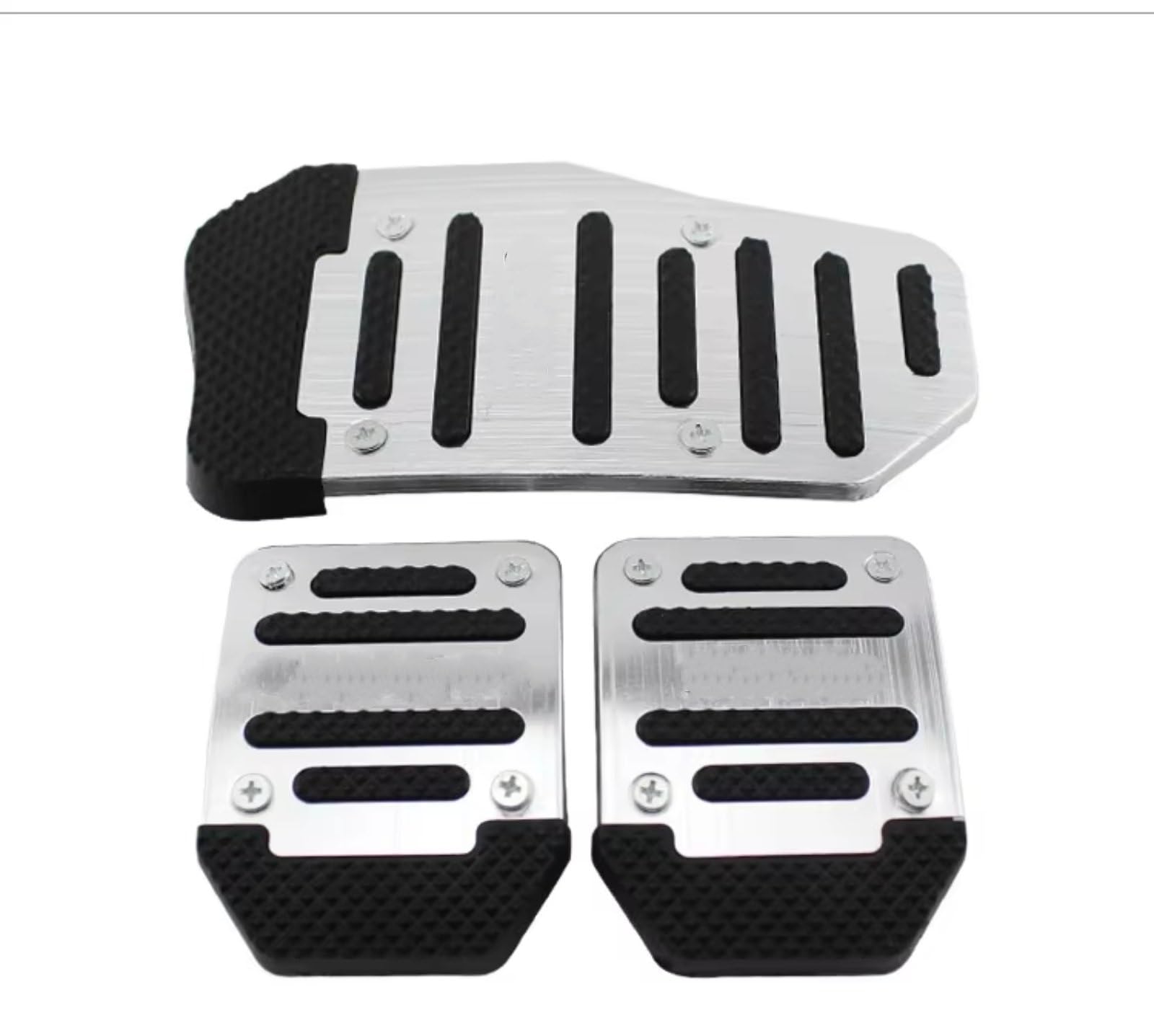 Pedalkappen Universal Aluminium Automatikgetriebe Auto Pedal Abdeckung Bremse Kraftstoff Gas Fuß Pad Set Kit Pedale Anti-Rutsch-Werkzeuge Auto Pedal Abdeckung(Manual Silver Set) von IUKMRT