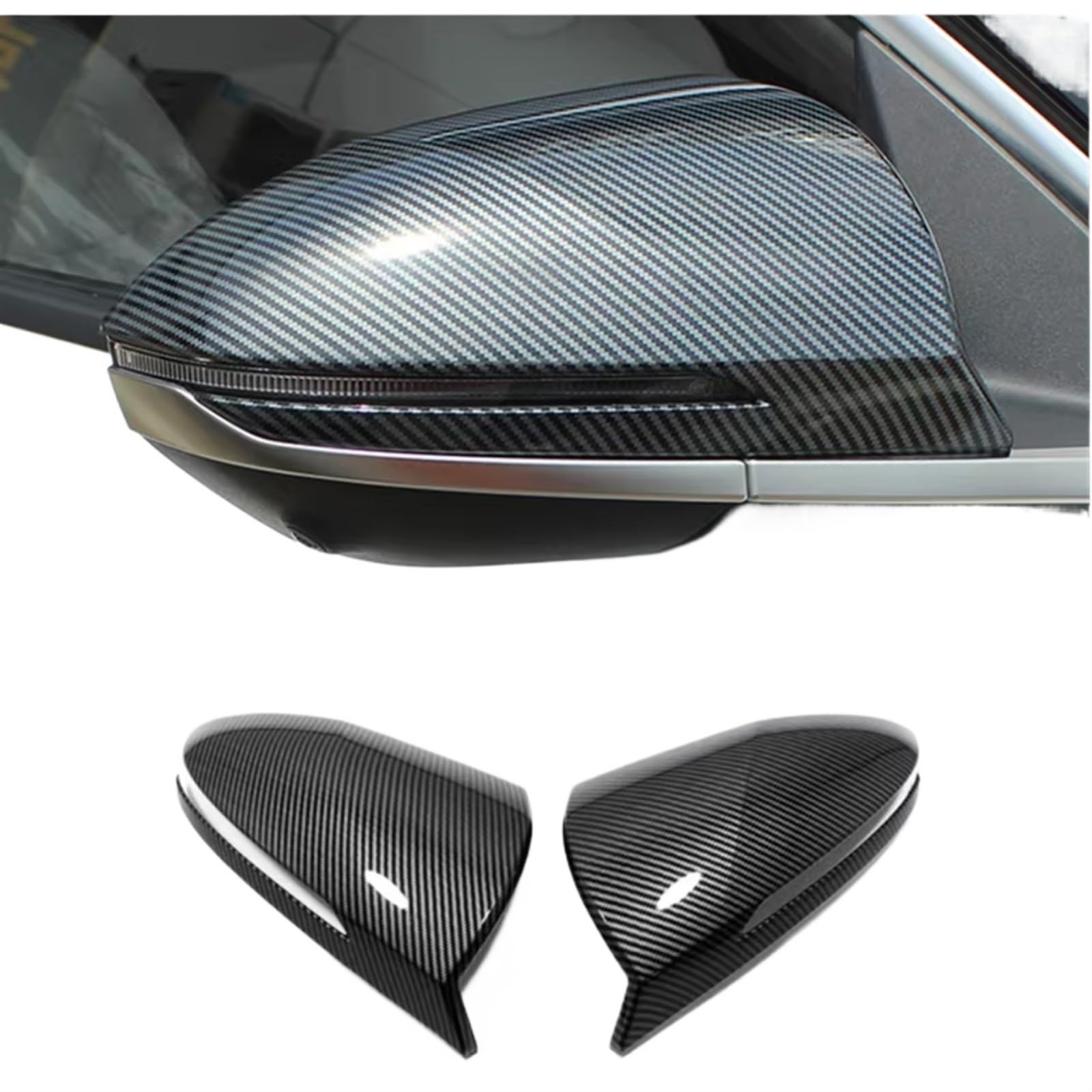 Spiegelkappen Für Hyundai Für Tucson NX4 2021-2023 Auto Rückspiegel Seitenspiegel Abdeckung Flügelkappe Außentür Rückansicht Fall Trim Carbon Fiber Look Auto Rückspiegel Abdeckung(Carbon) von IUKMRT