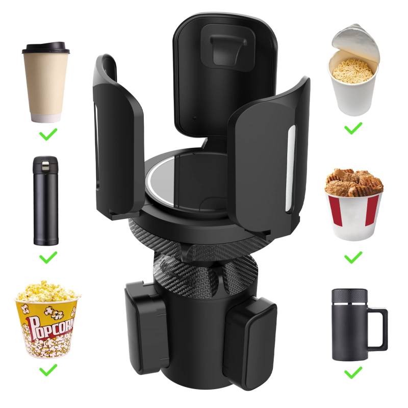 IULONEE Car Cup Halter Universeller Becherhalter Auto Cup Halter Expander Adapter Fahrzeug montiert Verstellbare Basis Wasser Cup Auto Zubehör für Flasche Drink Halter (Schwarz) von IULONEE