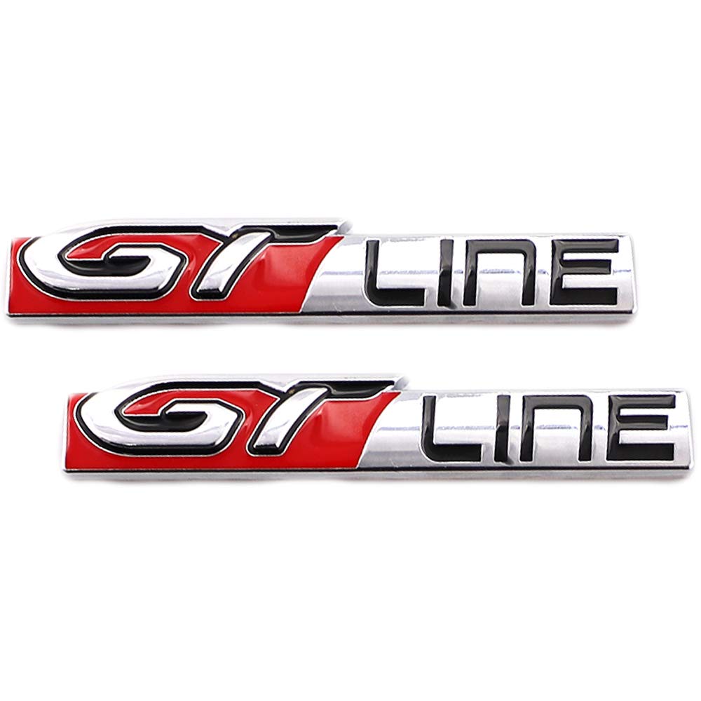 2 Stück GT Line Emblem 2017 2018 2019 Autozubehör für 3008 5008 GT Line Auto Logo Badge Deko (Silber) von IUSOT