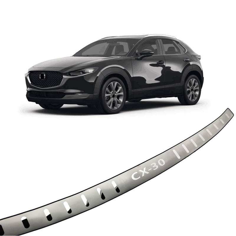 HEYCE Auto Edelstahl Heckstoßstange Schutz für Mazda CX-30 CX30 2020-2023 Zubehör, Autoteile Heckklappe Heckklappe Rückraum Tür Schwellerabdeckung Schutzleiste Leiste Schutz von IUSOT