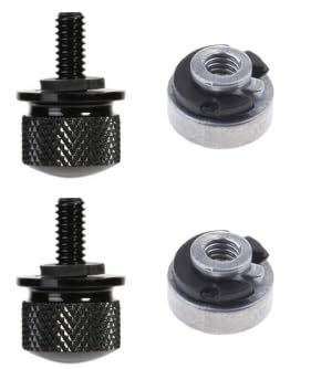 IUSOT Für Harley Davidson Zubehör,4 Pcs Motorcycle Seat Bolt Kit, Motorrad Aluminium Sitz Schraube,Hochwertige Ersatzschrauben für Harley Davidson Modelle,Schwarz,Robuste Befestigung für Sitzbank von IUSOT