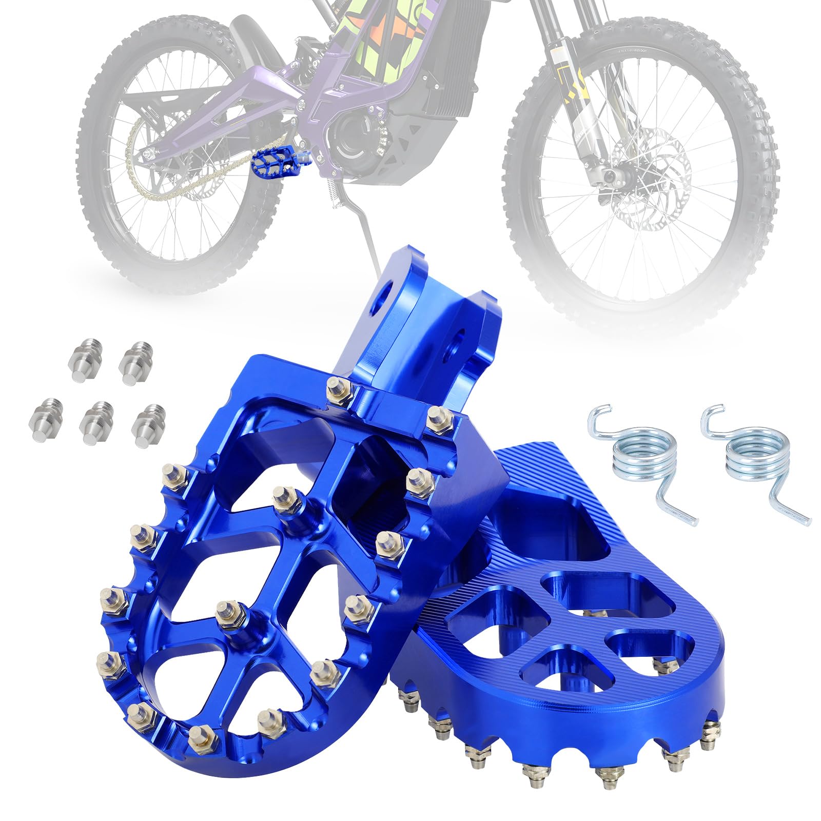 Dirt Bike Beifahrerfußrasten Fußrasten Pedalauflagen MX Style CNC für Surron Sur Ron Light Bee X S LBX Elektro Ebike Blau von IUVWISN