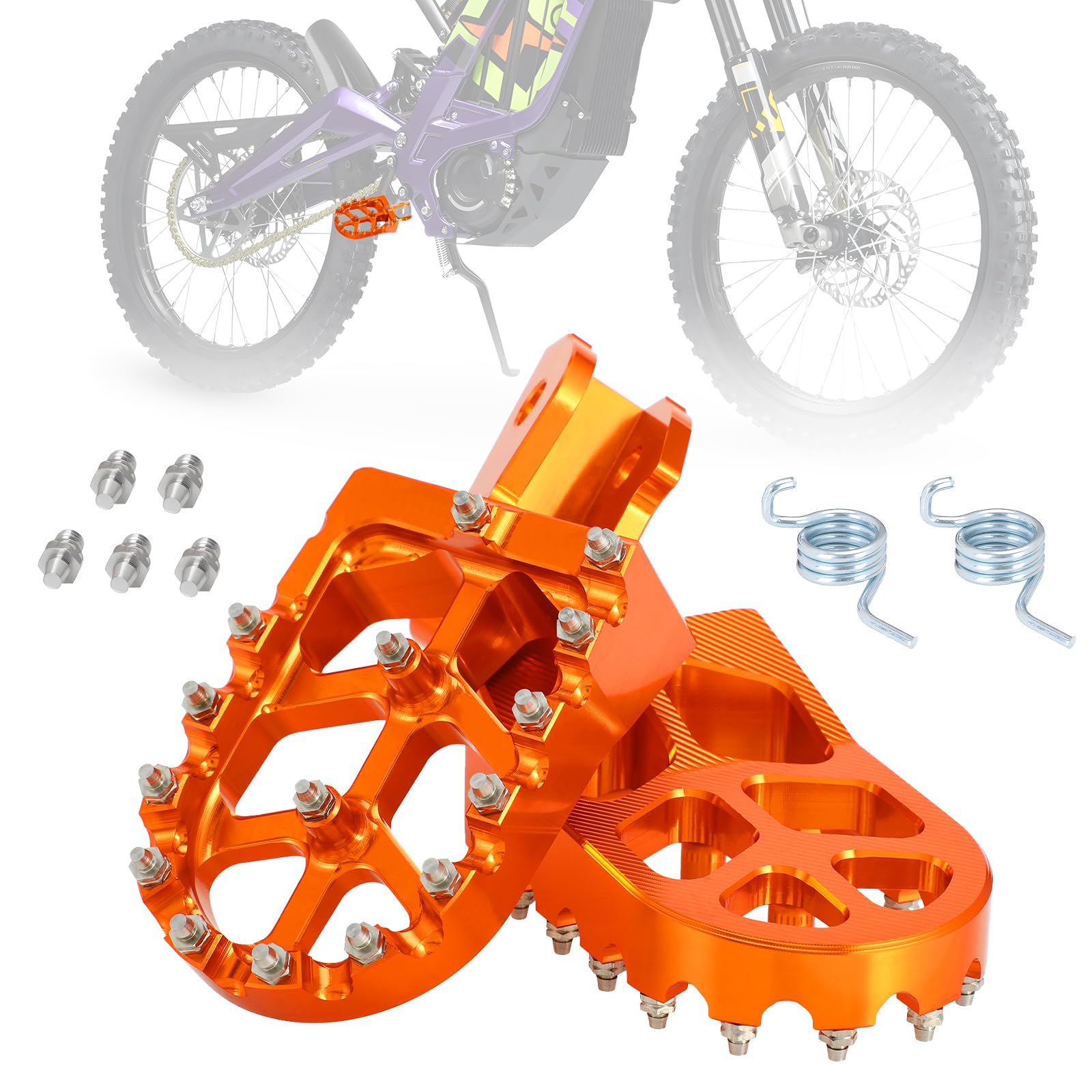 Dirt Bike Beifahrerfußrasten Fußrasten Pedalauflagen MX Style CNC für Surron Sur Ron Light Bee X S LBX Elektro Ebike Orange von IUVWISN