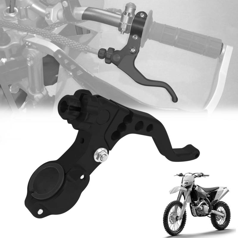 IUVWISN Dirt Bike Stunt Kurzer Kupplungshebel Aluminium Kurzer Kupplungshebel 1 zoll Universell passend für 22 mm 7/8'' Lenker, 3 Gänge verstellbar, für CRF KLX RMZ DRZ KX YZ EXC ATV Schwarzk von IUVWISN