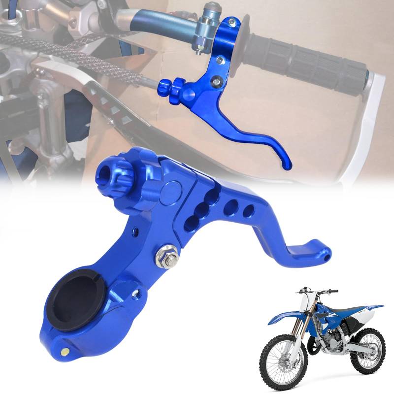 IUVWISN Dirt Bike Stunt Kurzer Kupplungshebel Aluminium Kurzer Kupplungshebel 1 zoll Universell passend für 22mm 7/8'' Lenker,3 Gänge verstellbar,für CRF KLX RMZ DRZ KX RM YZ SX EXC XC ATV,Blau von IUVWISN