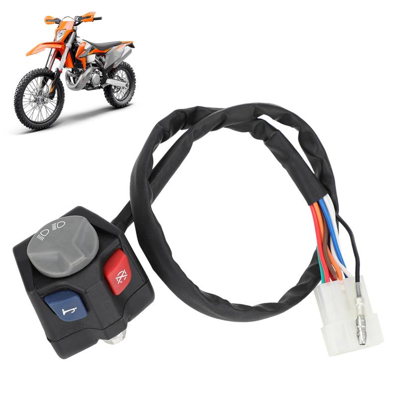 IUVWISN Motorrad Kill Switch Motorstoppschalter Scheinwerfer-Horn Knopfschalter Universal für EXC EXC-F XCW TE FE TX FX FREE-RIDE RALLY 125-540cc Motocross von IUVWISN