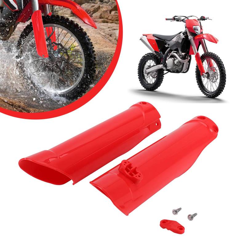 IUVWISN Motorrad-Untergabelschutz Vorderer Stoßdämpferschutz für Dirt Pit Bike EXC XC EXC-F XC-F SX EC FC TC EX TE TX FX FC FE Rot von IUVWISN