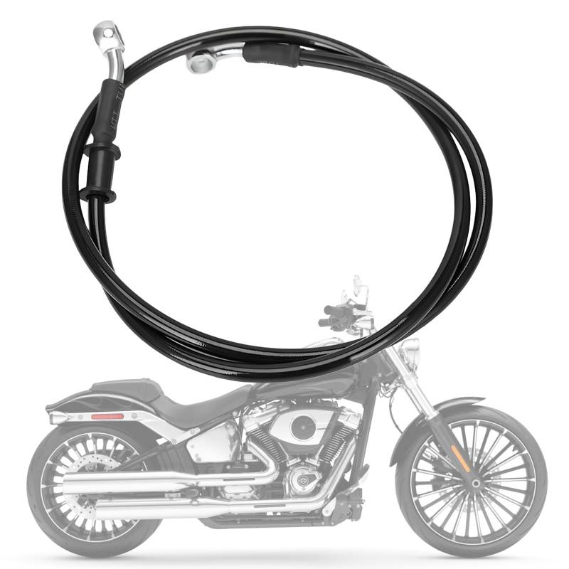 IUVWISN Stahlflex Bremsleitung Motorrad Hydraulic Brake Oil Hose 28 Grad M10 500-2000mm Universal für Pit Dirt Bike Motocross Street Bike ATV 1100mm Schwarz von IUVWISN