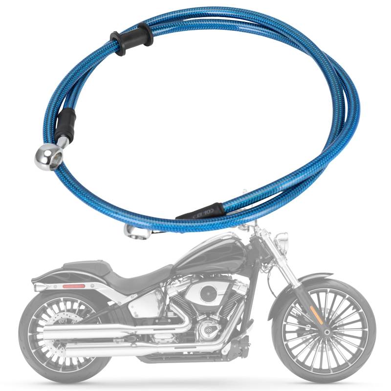 IUVWISN Stahlflex Bremsleitung Motorrad Hydraulic Brake Oil Hose 28 Grad M10 500-2000mm Universal für Pit Dirt Bike Motocross Street Bike ATV 700mm Blau von IUVWISN