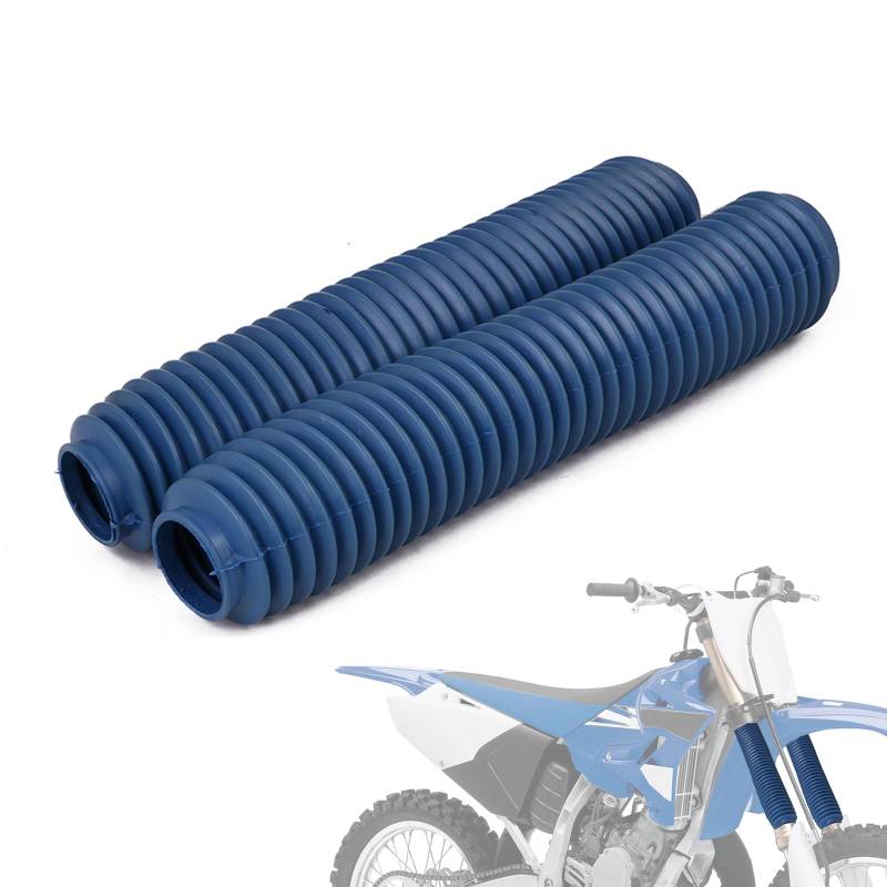 IUVWISN Universal Dirt Bike Vorderradgabelstiefel Stoßdämpferabdeckungen Schutz 155MM-360MM Gummi Staubschutz Gamaschen für SX EXC CRF YZ KLX KX TC FC TE RM Motocross Blau von IUVWISN