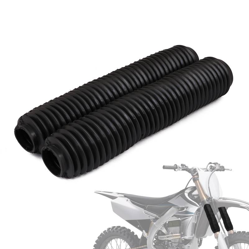 IUVWISN Universal Dirt Bike Vorderradgabelstiefel Stoßdämpferabdeckungen Schutz 155MM-360MM Gummi Staubschutz Gamaschen für SX EXC CRF YZ KLX KX TC FC TE RM Motocross Schwarz von IUVWISN