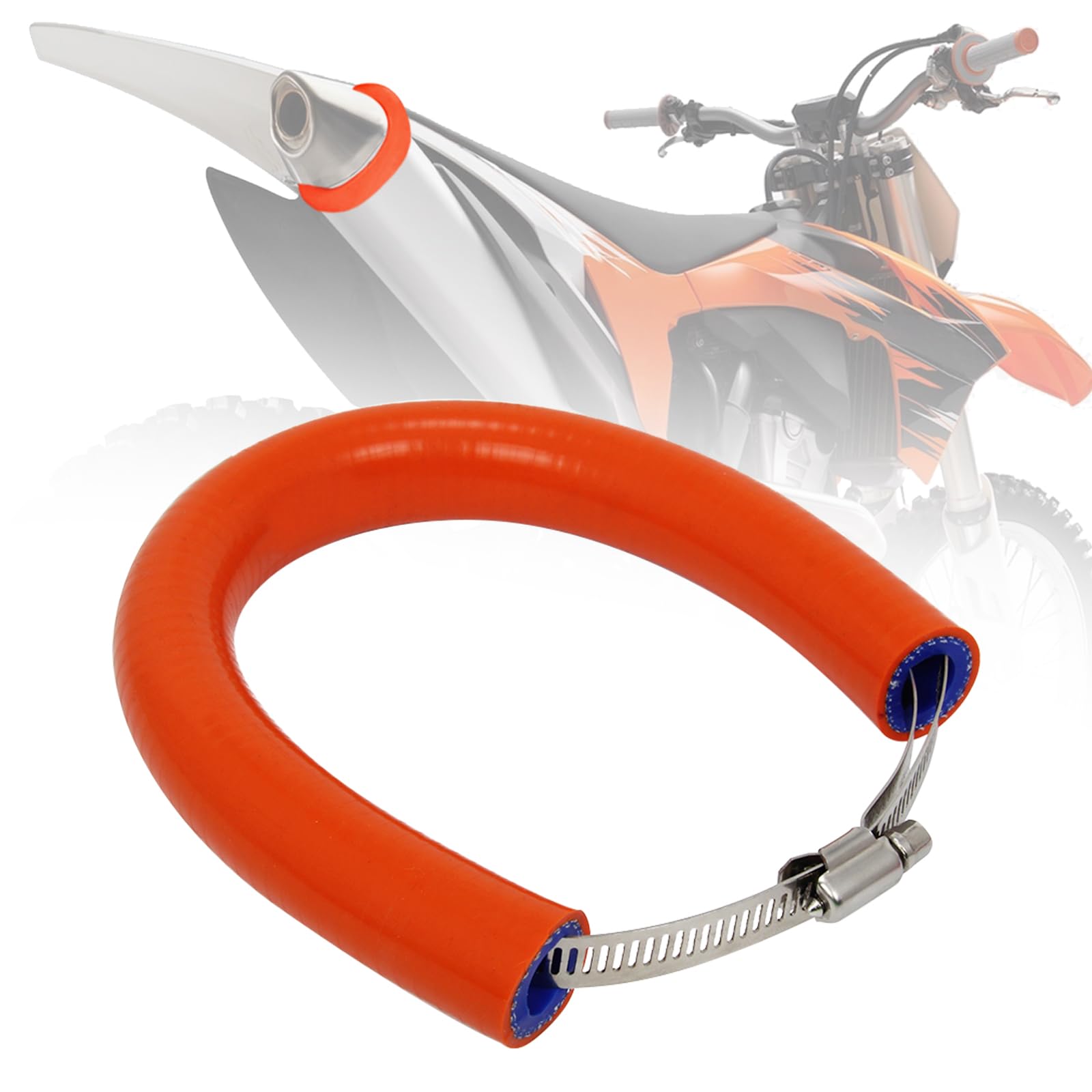 IUVWISN Universal Motorrad Schalldämpfer Dosenabdeckung Guard 90mm-145mm Verstellbarer Auspuffring Schutz für Dirt Pit Bike SX EXC SX-F EXC-F 250 300 450 Orange von IUVWISN