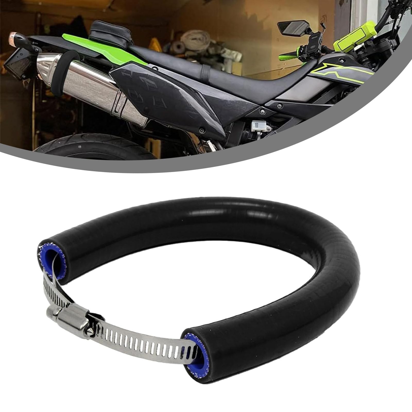 IUVWISN Universeller Motorrad-Schalldämpfer, 90 mm - 145 mm, verstellbarer Auspuffringschutz für Dirt Pit Bike Motocross Supermoto mehr als 250 cc, Schwarz von IUVWISN