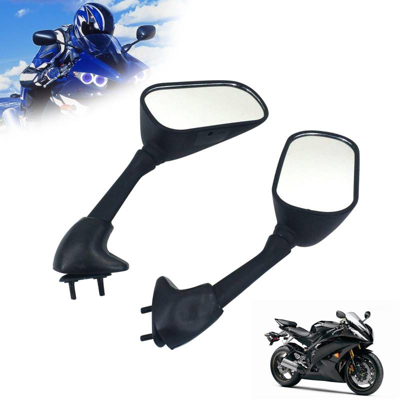 IUVWISN Motorradspiegel Rückansicht Seitenspiegel Integrierter Spiegel für YZF R6 1998-2005 YZF R6S 2006-2008 YZF R1 2000-2001 von IUVWISN