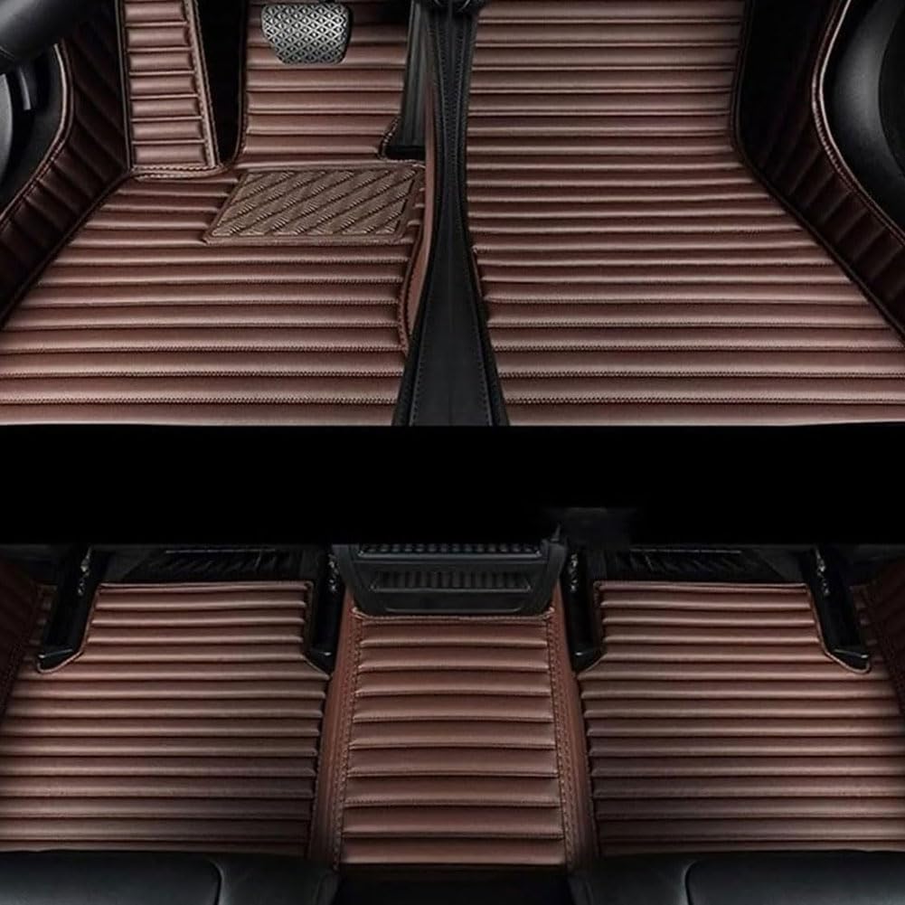 Auto FußMatten Leder für VW Golf GTI 2010-2012, Vorne Hinten Bodenmatte Wasserdicht Anti-Rutsch Automatten Allwetter Innenraum ZubehöR,B/Brown von IVQOYTTV