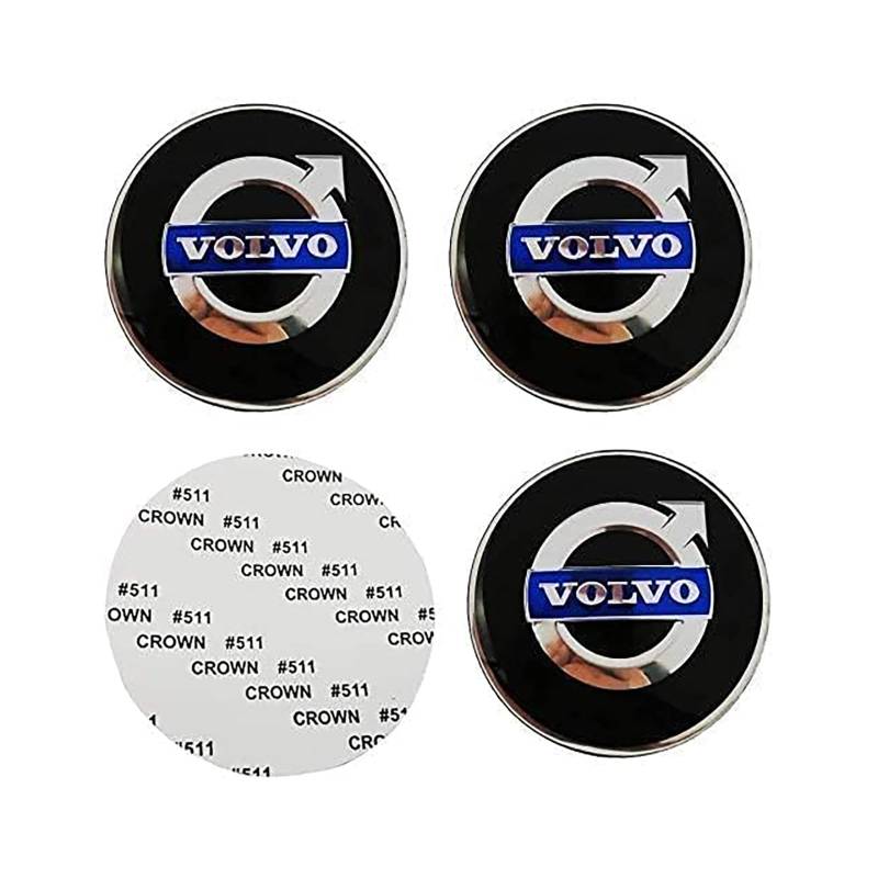 IVYARD Pack of 4 Hub Caps für Volvo S60 S80 S90 XC40 XC60 XC70 V40 V50 V60 V90 C30 C40 65 mm, Car Wheel Centre Caps Alloy Wheel Rim Caps Hub Cap für Wheel Caps, Car Decoration Badge Accessories von IVYARD