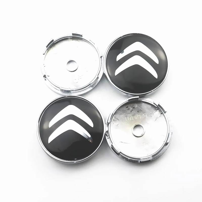 Pack of 4 Hub Caps für Citroen C4 C1 C5 C3 C6 C5 C8 DS C-Elysee VTS Xantia 60mm, Car Wheel Centre Caps Alloy Wheel Rim Caps Hub Cap für Wheel Caps, Car Decoration Badge Accessories,A/Black von IVYARD