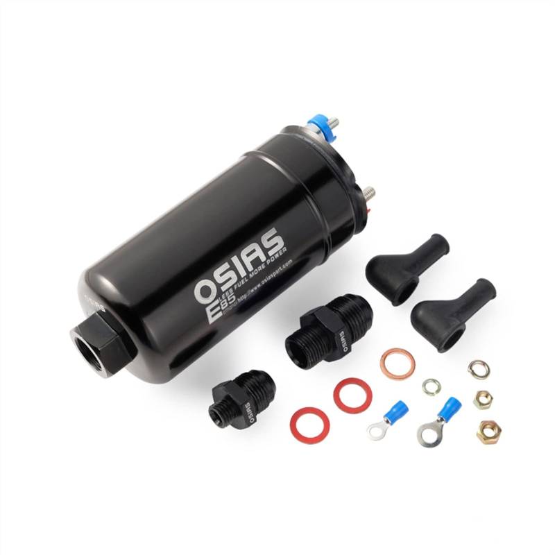 OSIAS Kraftstoffpumpe EFI 380LPH 1000HP Inline-externe Kraftstoffpumpe, 10AN Einlass + Check Vavle 6AN Auslass E85 kompatibel kompatibel 044 Stil Diesel-Kraftstoffpumpe von IWEIGN