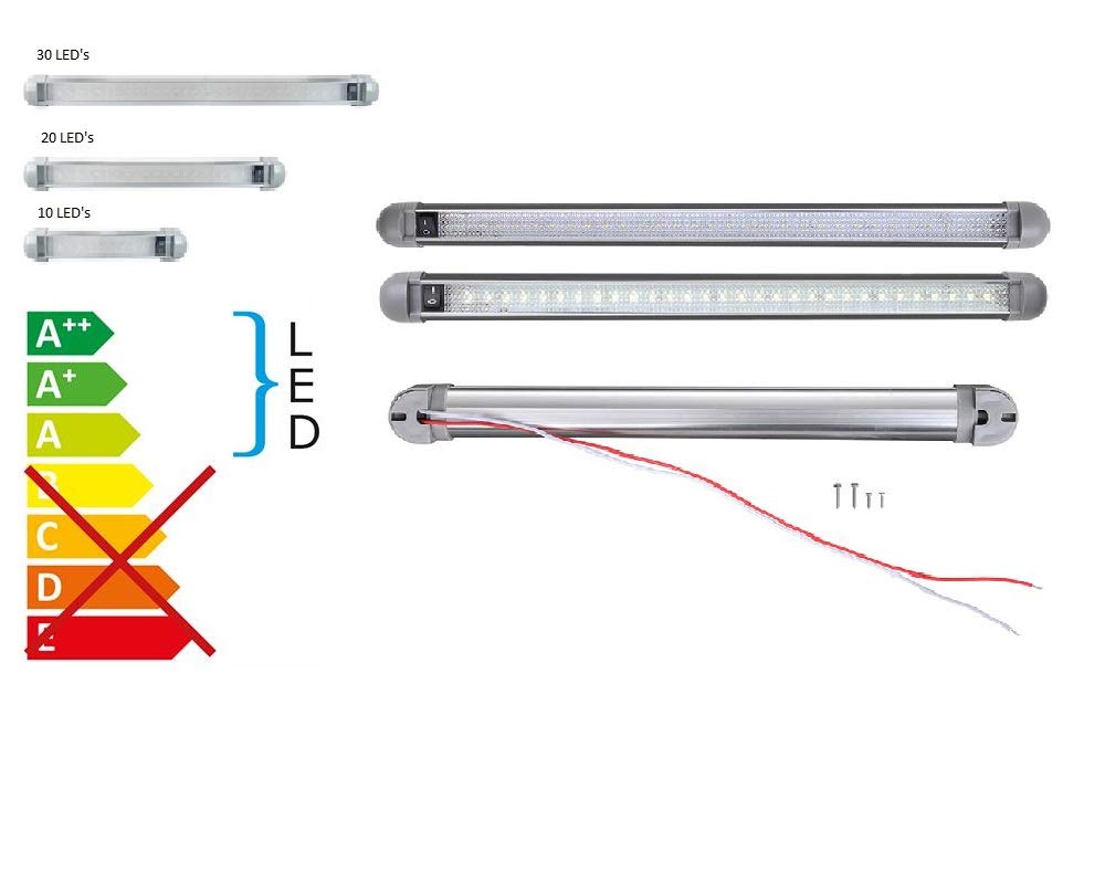 IWH 019301 Innenleuchten 20 LED´s-Universal Beleuchtung DC 12 V 3,2 W für Auto, Wohnmobil, Bus, Car von IWH