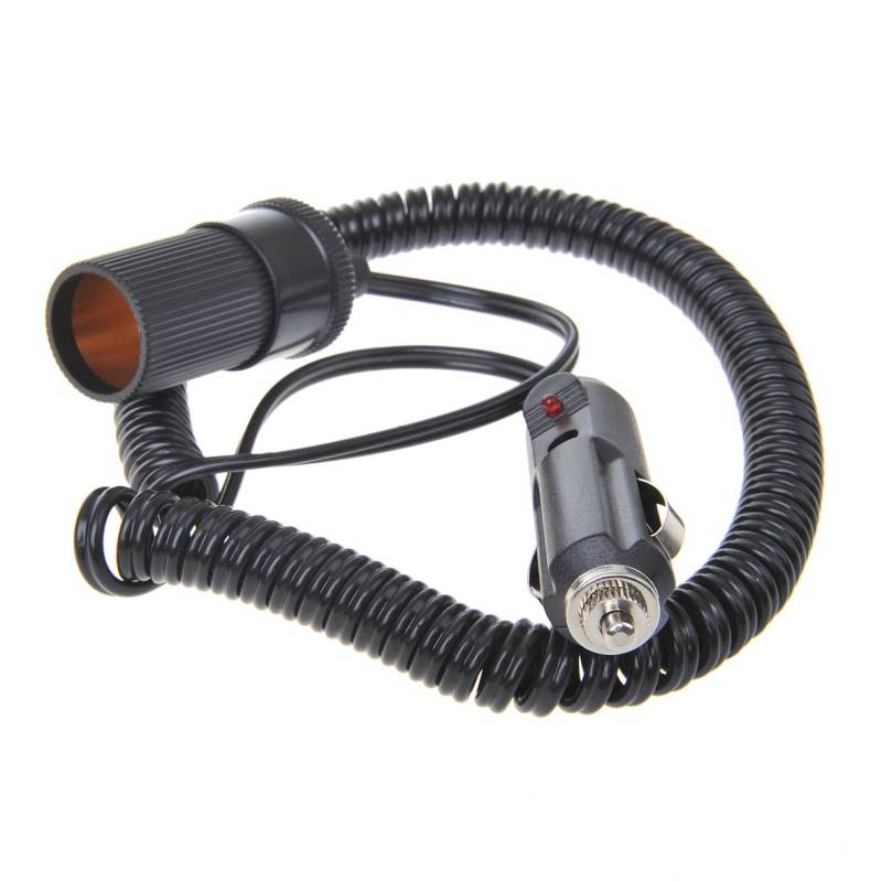 IWH 19001 Spiral-Verlängerungskabel 3 Meter 12/24 Volt, Schwarz von IWH