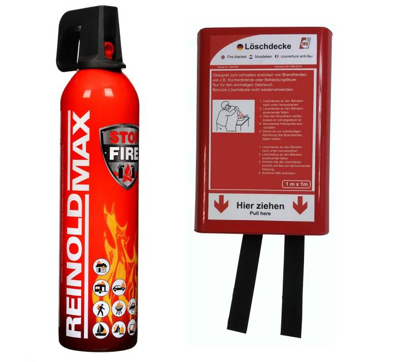 IWH Feuerlöschspray – STOPFIRE 1 x 750ml & 1x Feuerlöschdecke 1m² von IWH