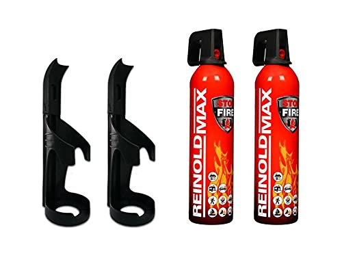 IWH - Feuerlöschspray 750 ml | Kompakter ABF Schaumlöscher mit Halter ideal für Camping, Auto, Haus und Freizeit | Kleines Feuerlöschspray ideal auch für unterwegs | Inhalt: 2x750 ml; H: 315 mm von IWH