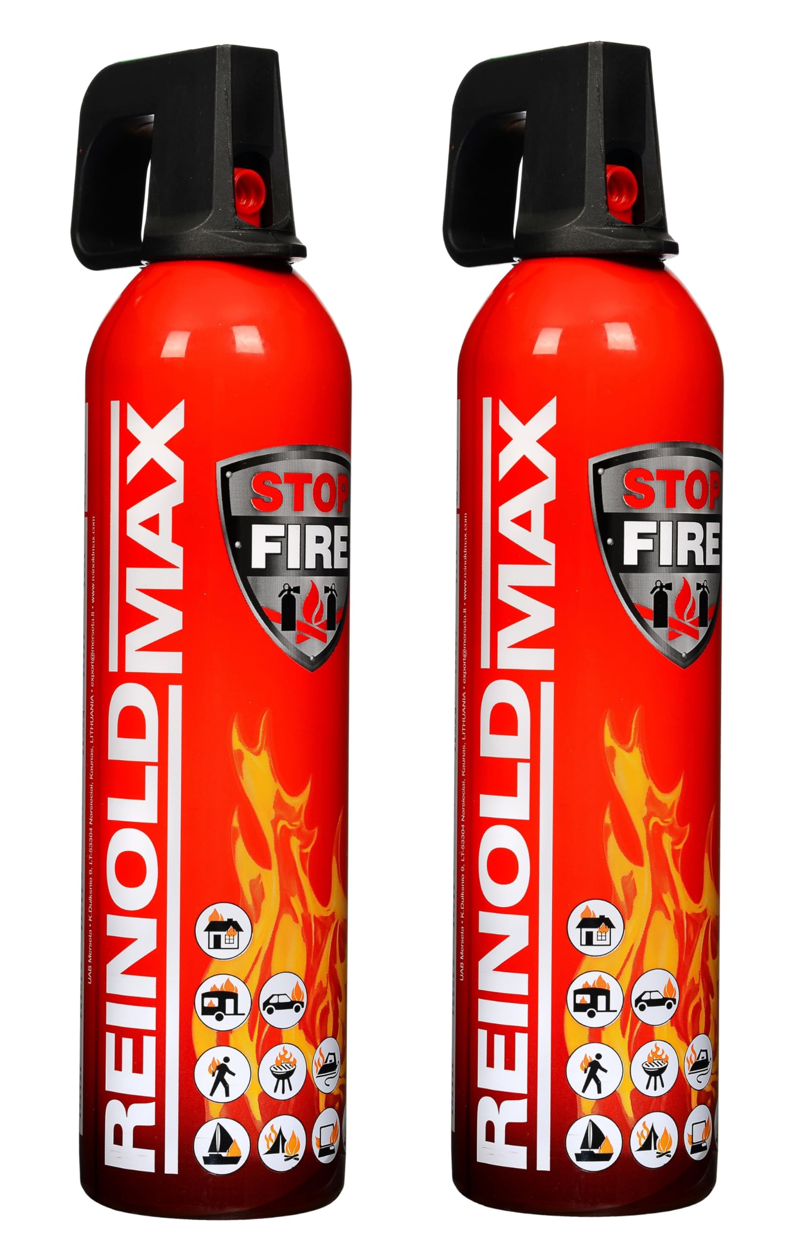 IWH - Feuerlöschspray 750 ml | Kompakter ABF Schaumlöscher ideal für Camping, Auto, Haus und Freizeit | Kleines Feuerlöschspray ideal auch für unterwegs | Inhalt: 2x750 ml; H: 315 mm von IWH