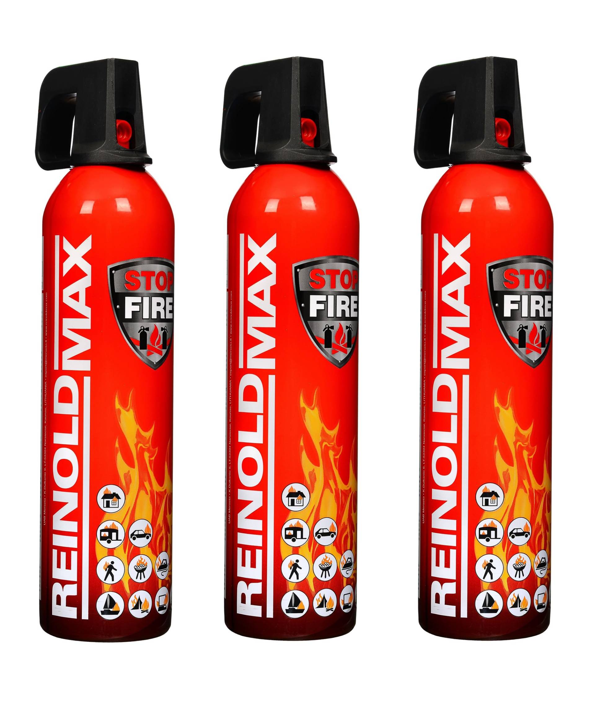 IWH - Feuerlöschspray 750 ml | Kompakter ABF Schaumlöscher ideal für Camping, Auto, Haus und Freizeit | Kleines Feuerlöschspray ideal auch für unterwegs | Inhalt: 3x750 ml; H: 315 mm von IWH