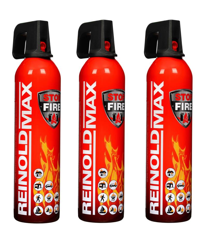 IWH - Feuerlöschspray 750 ml | Kompakter ABF Schaumlöscher ideal für Camping, Auto, Haus und Freizeit | Kleines Feuerlöschspray ideal auch für unterwegs | Inhalt: 3x750 ml; H: 315 mm von IWH