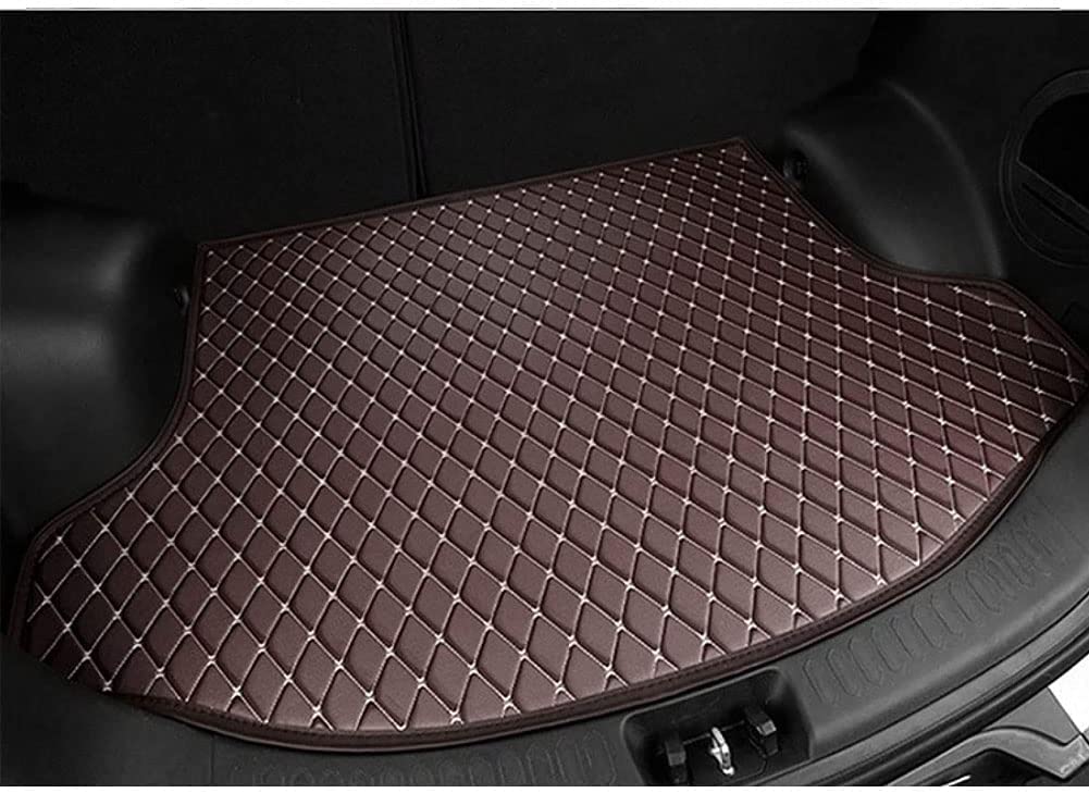 Auto Leder Kofferraummatten für Cadi-llac Cts 2-Door 2011-2023, rutschfest Kratzfestem Wasserdicht Schutzmatte Cargo Teppich Kofferraum Interieur Zubehör,E/Coffee von IXEUYN