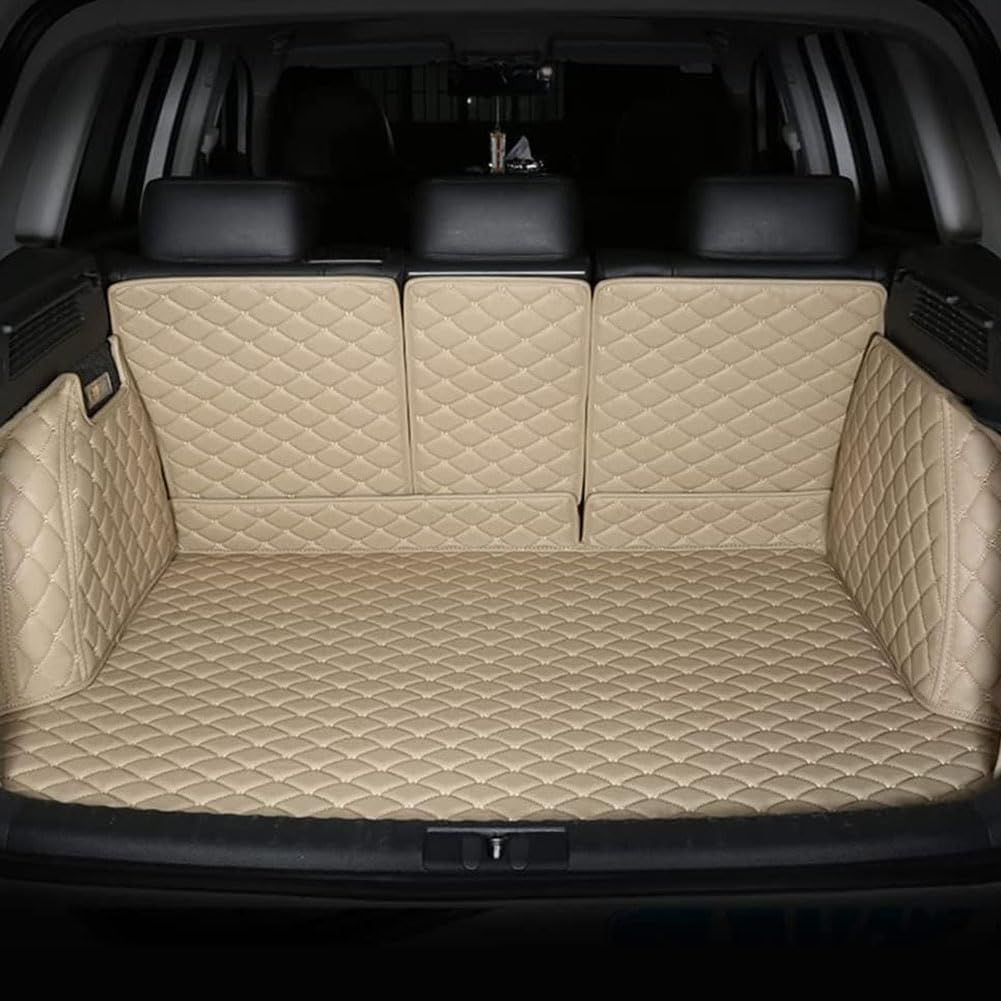 Auto Vollabdeckung Einkreisung Leder Kofferraummatten für Benz B Class 2009-2011, rutschfest Kofferraum Schutzmatte Kofferraumwanne Cargo Zubehör,E/Beige von IXEUYN