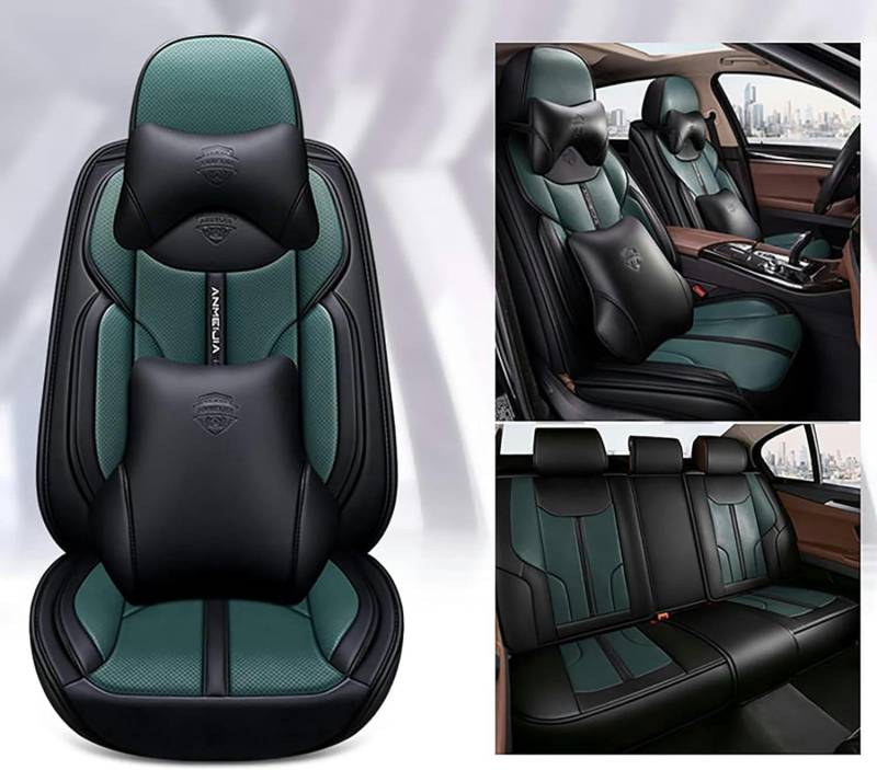 IXITAB Sitzbezüge Auto Autositzbezüge Universal Set für Audi A6 C5/Q7/A3 8V/A1 A7/A 8/Q2/Q3/A4L/A6L/A8L Auto Zubehör,grüner Luxus von IXITAB