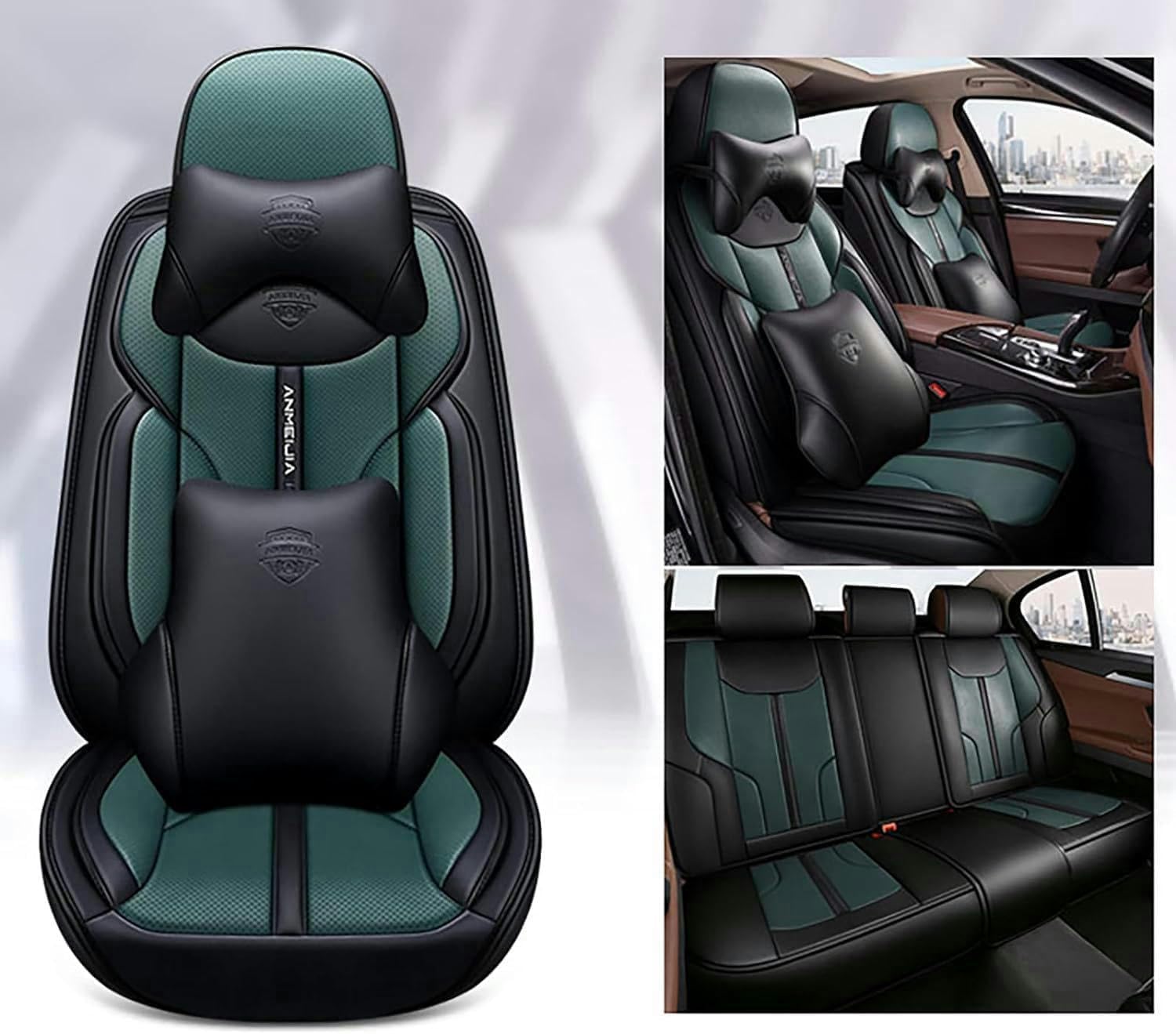 IXITAB Sitzbezüge Auto Autositzbezüge Universal Set für BMW 8 Series Coupe E31 G14 G15 G16 Auto Zubehör,grüner Luxus von IXITAB