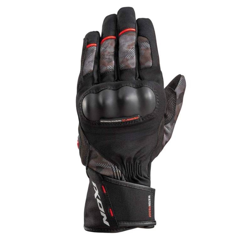 IXON Motorradhandschuhe Pro Russel Schwarz CAMO/Rot, Schwarz/Rot, S von IXON