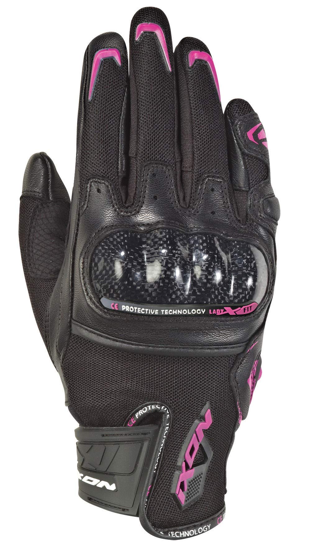 Ixon Motorradhandschuhe Rs Rise Air L Schwarz/Fushia, Schwarz/Fuchsia, M von IXON