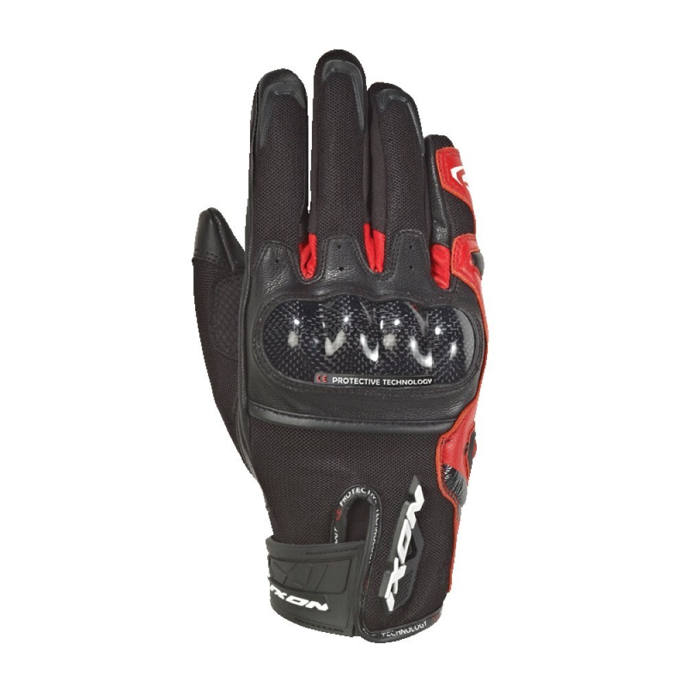 Ixon Motorradhandschuhe Rs Rise Air Schwarz/Rot, Schwarz/Rot, XL von IXON