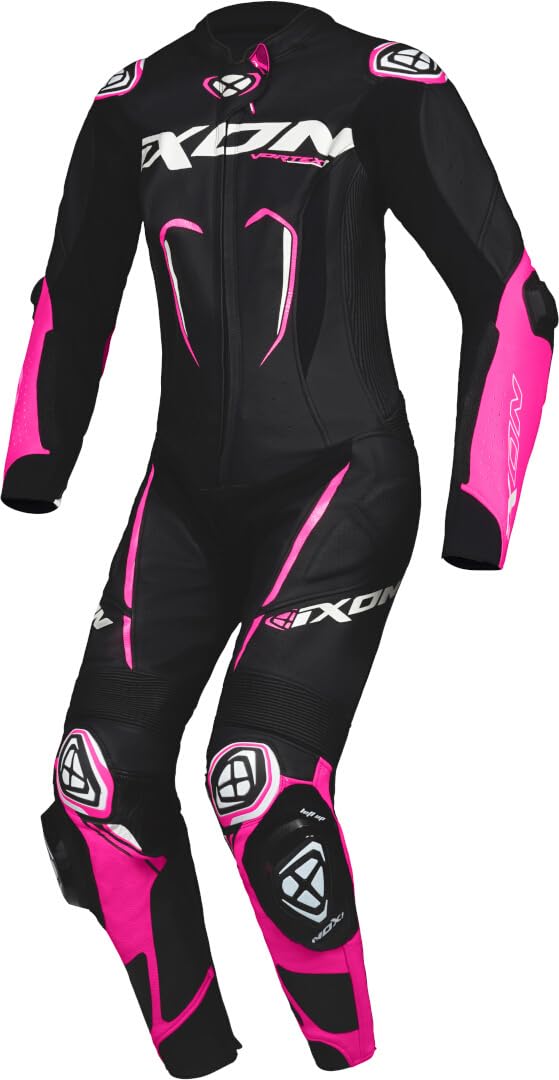 Ixon Vortex 3 Damen 1-Teiler Motorrad Lederkombi (Black/Pink,M) von IXON