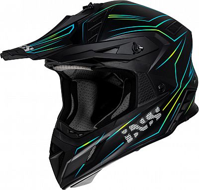 IXS 189FG 2.0, Motocrosshelm - Matt Schwarz/Neon-Gelb/Türkis - M von IXS