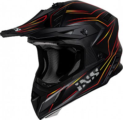 IXS 189FG 2.0, Motocrosshelm - Matt Schwarz/Rot/Gelb - M von IXS