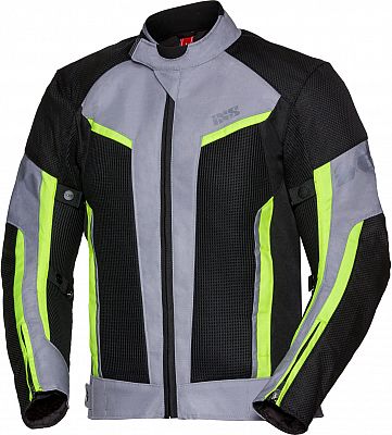 IXS Ashton Air, Textiljacke - Schwarz/Grau/Gelb - S von IXS