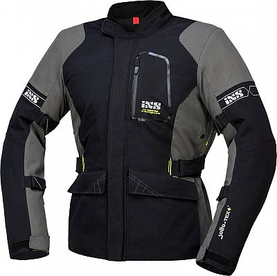 IXS Laminat-ST-Plus, Textiljacke wasserdicht - Schwarz/Grau - M von IXS