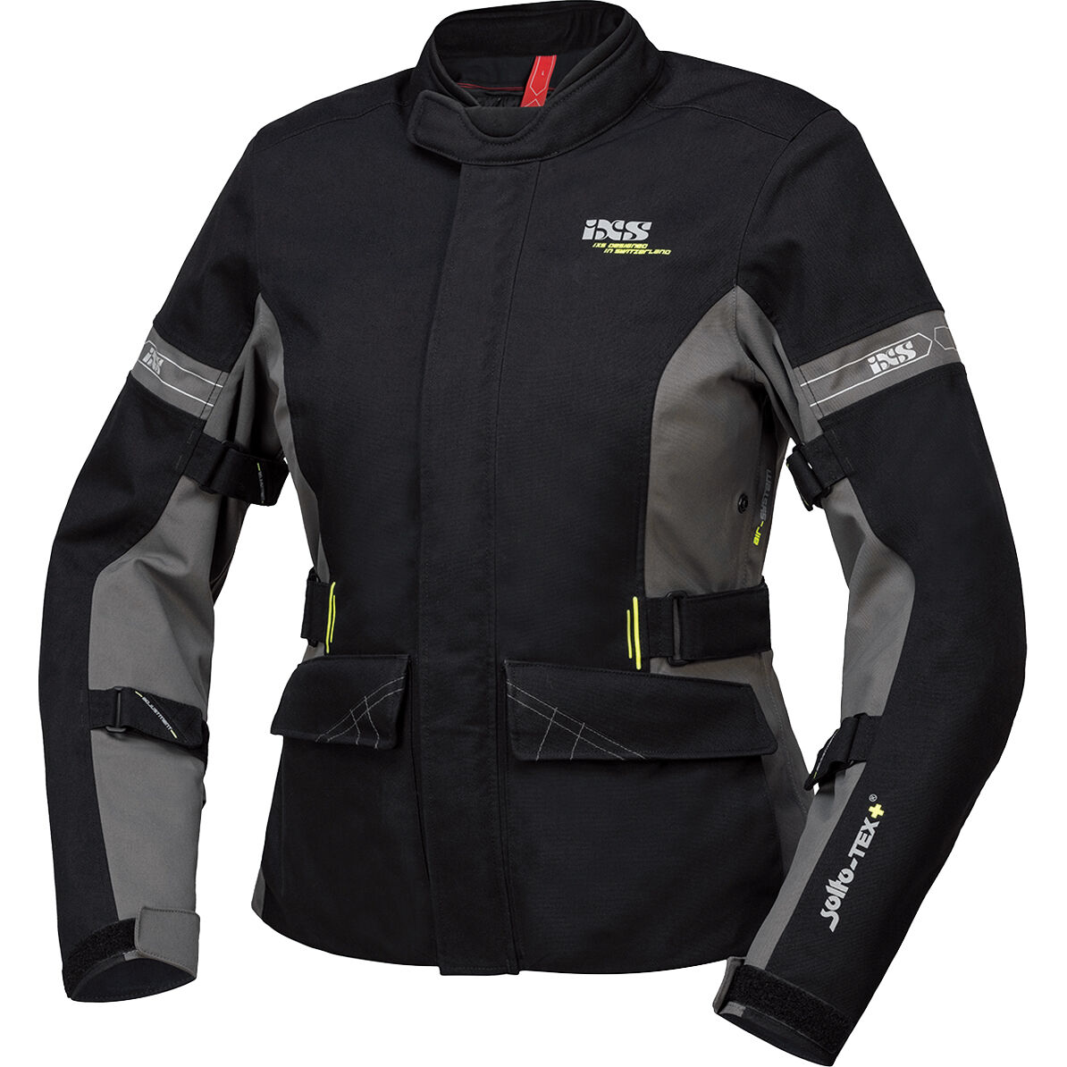 IXS Laminat-ST-Plus Damen Textiljacke schwarz/grau L Damen von IXS