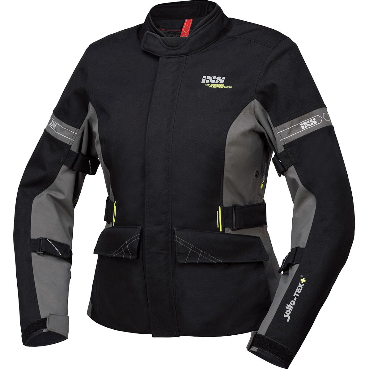 IXS Laminat-ST-Plus Damen Textiljacke schwarz/grau XL Damen von IXS