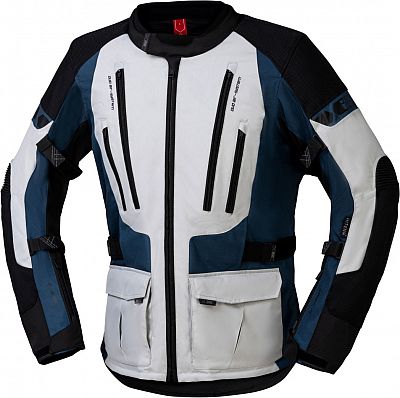 IXS Lennik-ST, Textiljacke wasserdicht - Hellgrau/Blau/Schwarz - M von IXS