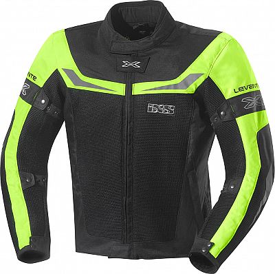 IXS Levante, Textiljacke - Schwarz/Neon-Gelb - L von IXS