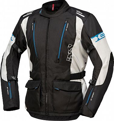 IXS Lorin ST, Textiljacke wasserdicht - Schwarz/Hellgrau/Blau - 4XL von IXS